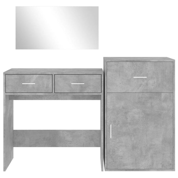 3-tlg. Betongraues Schminktisch-Set