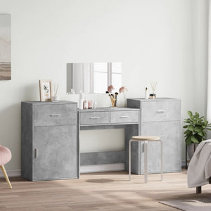 Schminktisch Set Betongrau 4-teilig