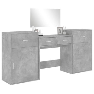 Schminktisch Set Betongrau 4-teilig