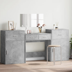 Schminktisch Set Betongrau 4-teilig