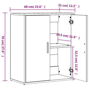 Sideboards 2er Set Sonoma Eiche 60x31x70 cm