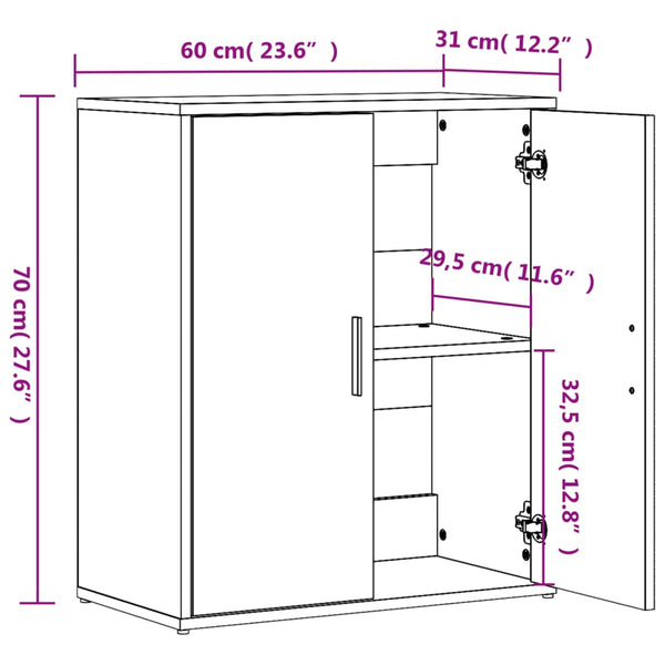 Sideboards 2er Set Sonoma Eiche 60x31x70 cm