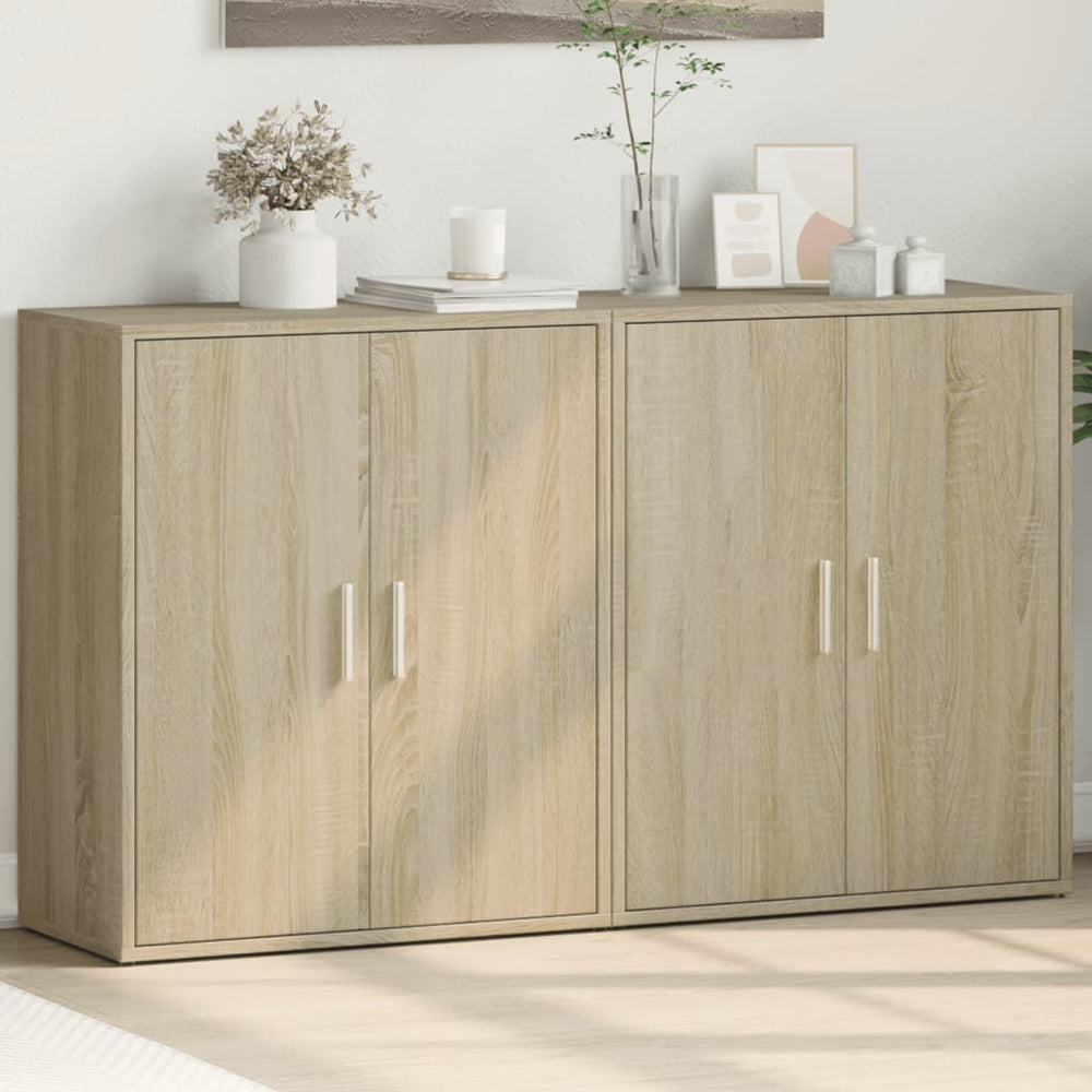 Sideboards 2er Set Sonoma Eiche 60x31x70 cm