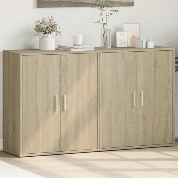 Sideboards 2er Set Sonoma Eiche 60x31x70 cm