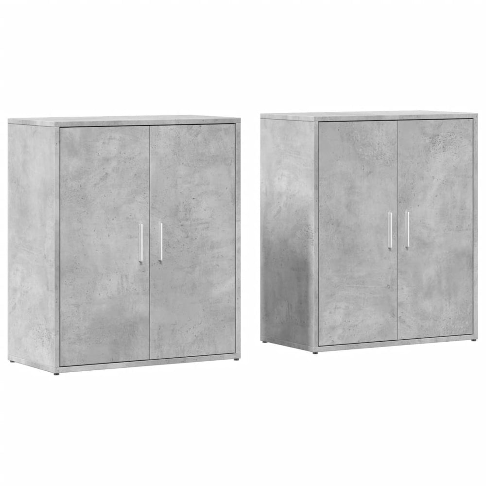 Betongraue Sideboards, 2er-Set, 60 cm