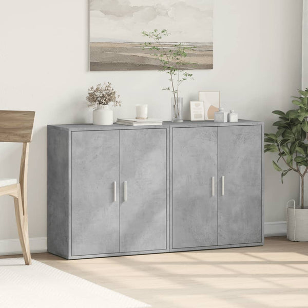 Betongraue Sideboards, 2er-Set, 60 cm