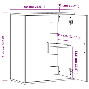 Betongraue Sideboards, 2er-Set, 60 cm