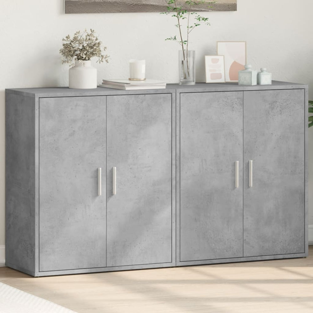 Betongraue Sideboards, 2er-Set, 60 cm