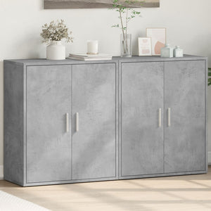 Betongraue Sideboards, 2er-Set, 60 cm