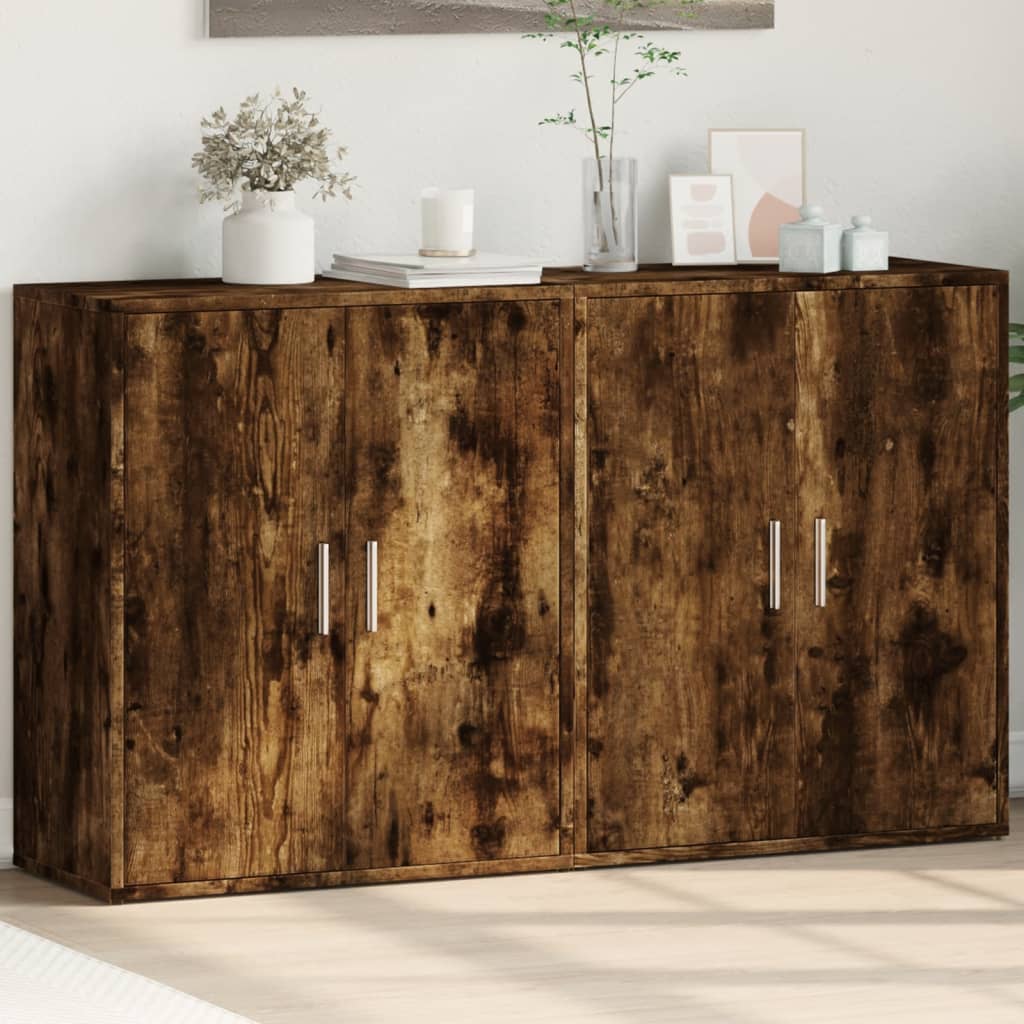 Sideboards 2er Set Räuchereiche 60x31x70 cm
