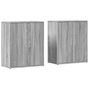 Sideboards 2er Set Grau Sonoma Eiche 60x31x70 cm