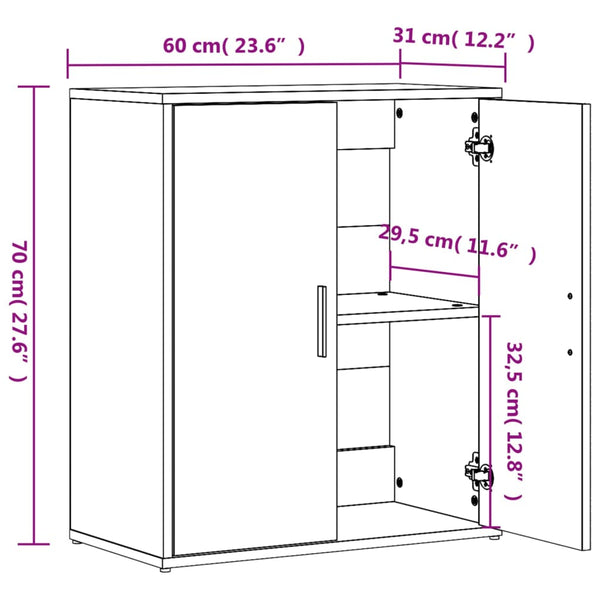Sideboards 2er Set Grau Sonoma Eiche 60x31x70 cm
