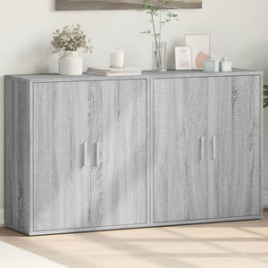 Sideboards 2er Set Grau Sonoma Eiche 60x31x70 cm