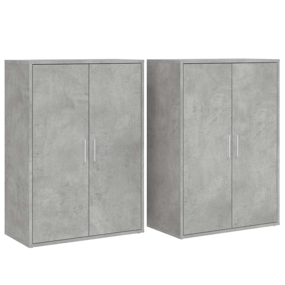 Betongraue Sideboards, 2er-Set, 60 cm