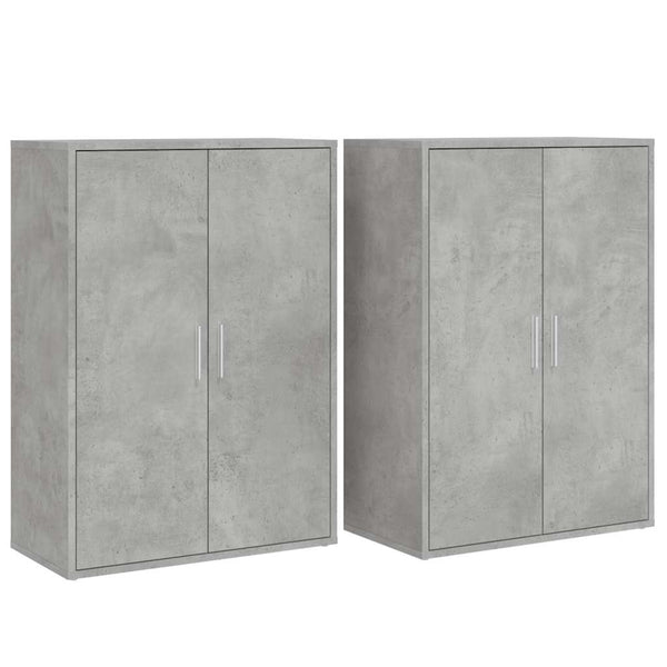 Betongraue Sideboards, 2er-Set, 60 cm