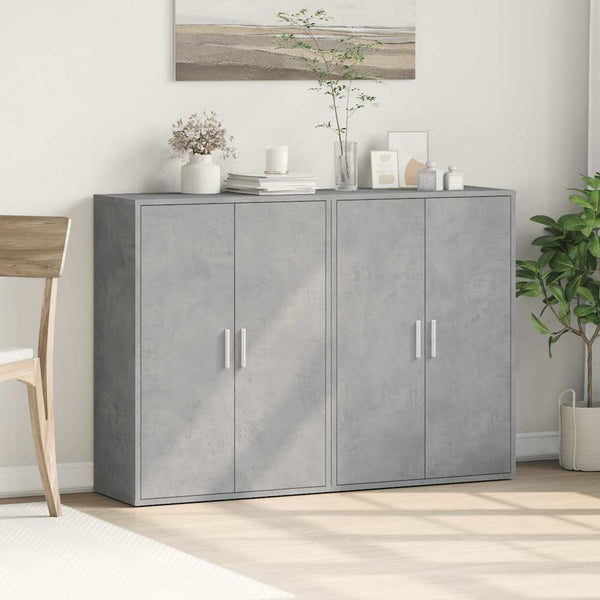 Betongraue Sideboards, 2er-Set, 60 cm