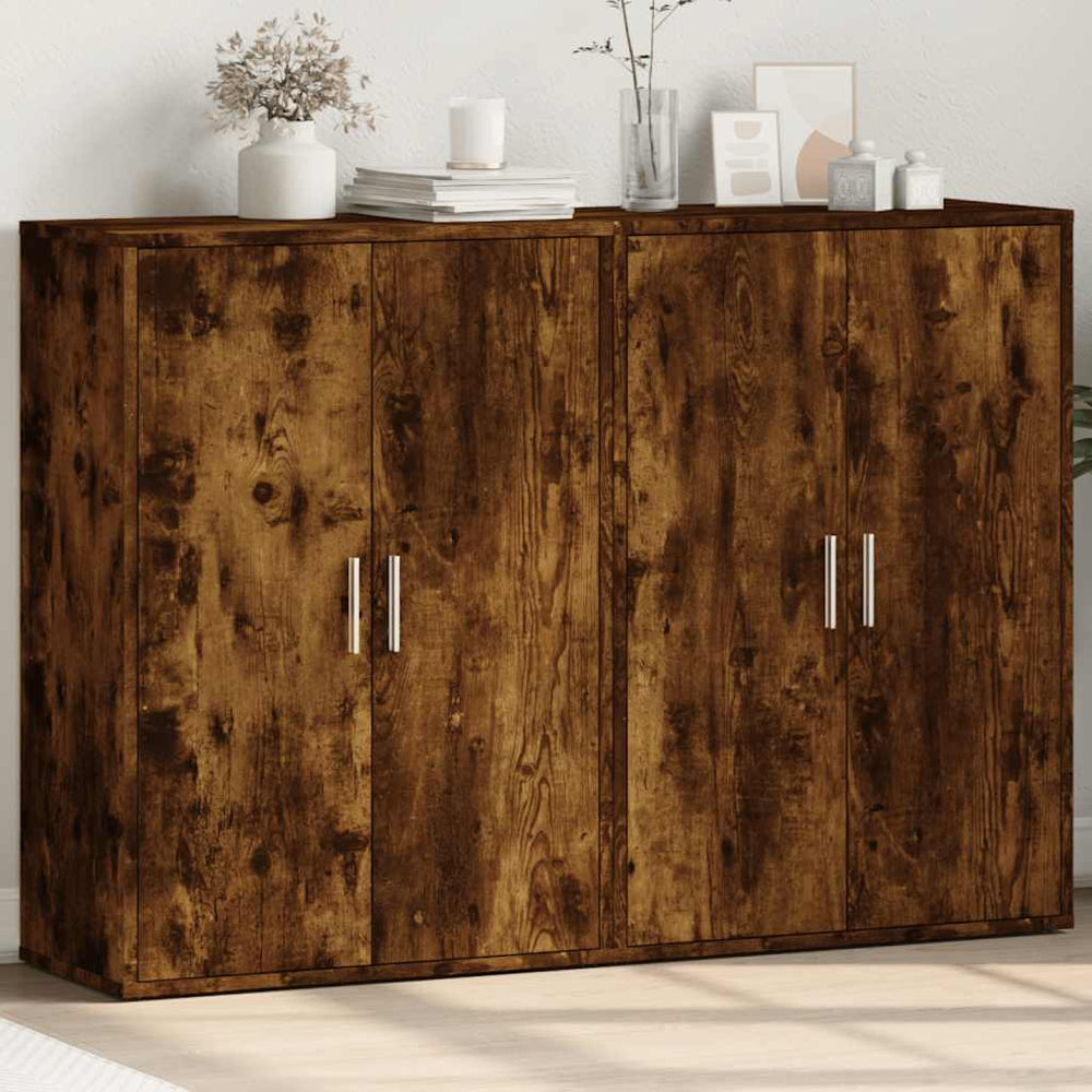 Sideboards 2er Set Räuchereiche 60x31x84 cm