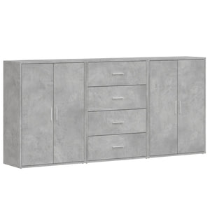 Betongraue Sideboards, 3er-Set, 60 cm