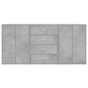 Betongraue Sideboards, 3er-Set, 60 cm