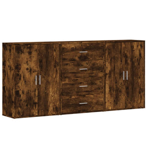 Sideboards 3er Set, Räuchereiche, 60x31x84 cm