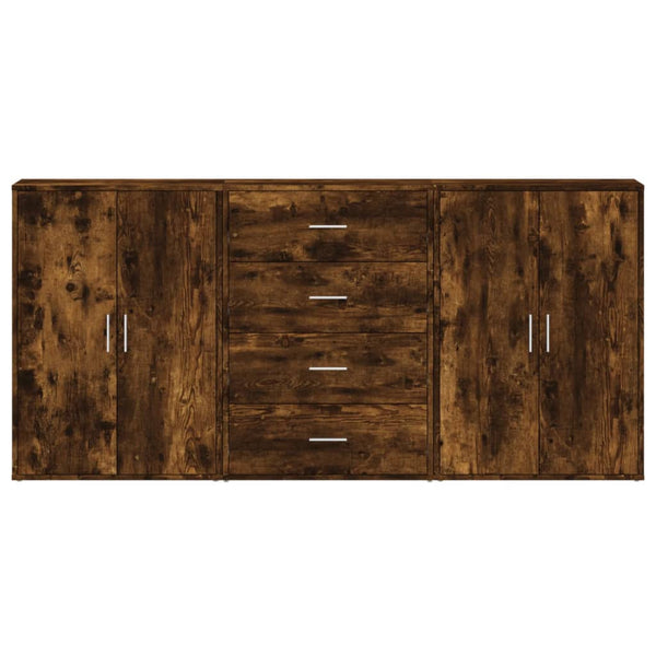 Sideboards 3er Set, Räuchereiche, 60x31x84 cm