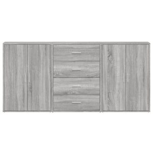 vidaXL Bahuts 3 pcs Gris Sonoma 60x31x84 cm Bois d'ingénierie
