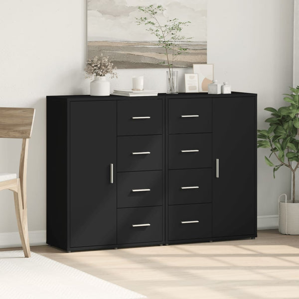 Schwarze Sideboards 2er Set 60 cm