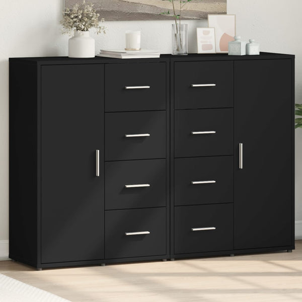 Schwarze Sideboards 2er Set 60 cm