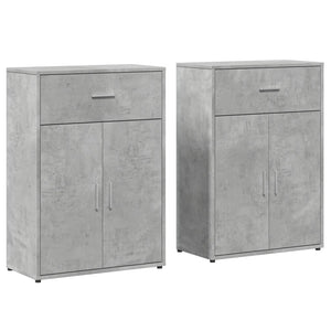 Betongraue Sideboards, 2er-Set, 60 cm