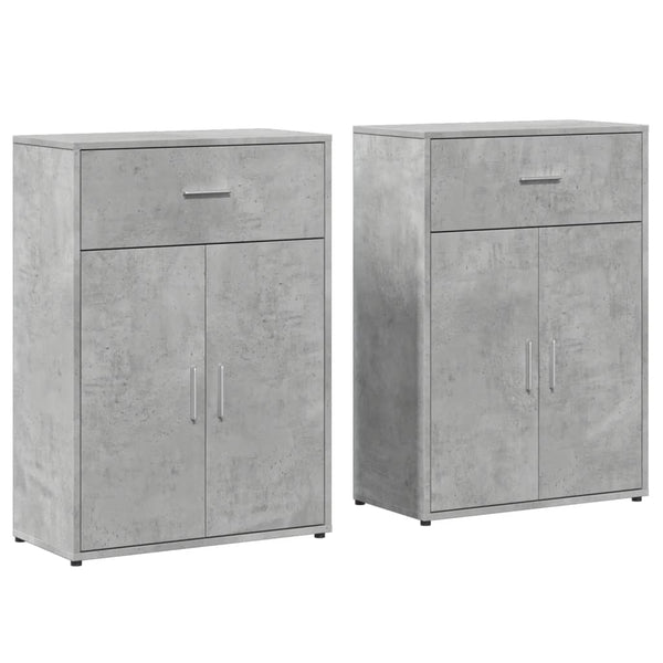 Betongraue Sideboards, 2er-Set, 60 cm