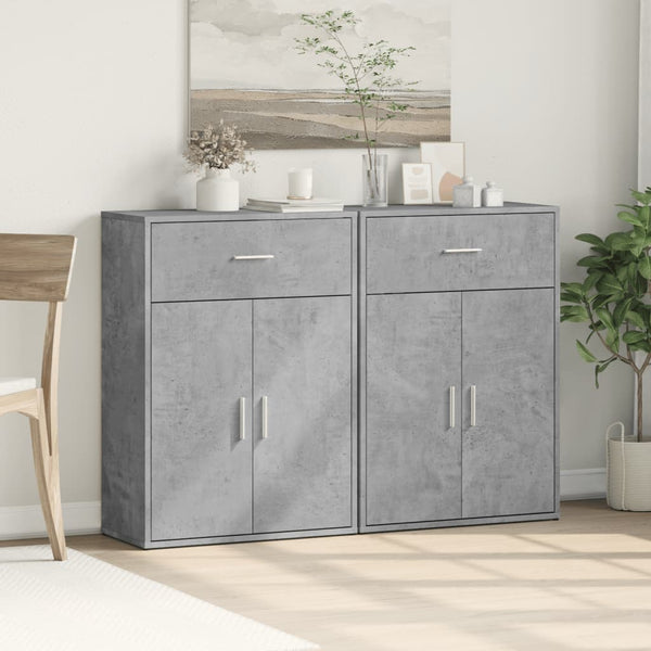 Betongraue Sideboards, 2er-Set, 60 cm