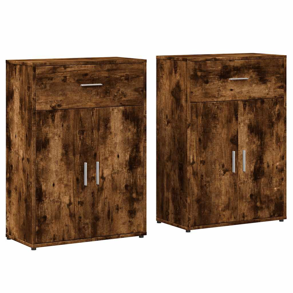 Sideboards 2er Set Räuchereiche 60x30x84cm