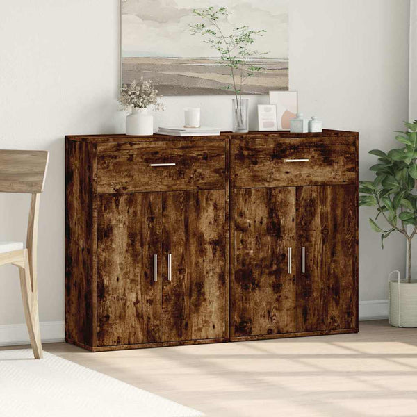 Sideboards 2er Set Räuchereiche 60x30x84cm