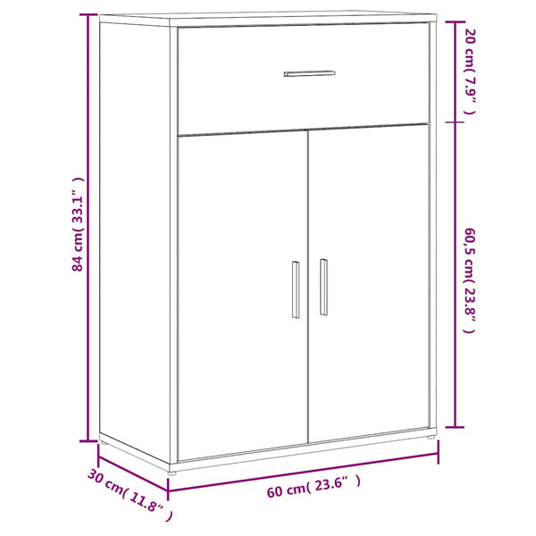 Sideboards 2er Set Räuchereiche 60x30x84cm