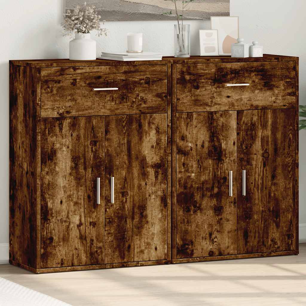 Sideboards 2er Set Räuchereiche 60x30x84cm