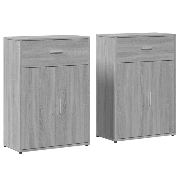 Sideboards 2er Set Grau Sonoma 60x30x84 cm
