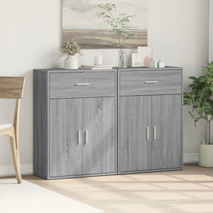 Sideboards 2er Set Grau Sonoma 60x30x84 cm