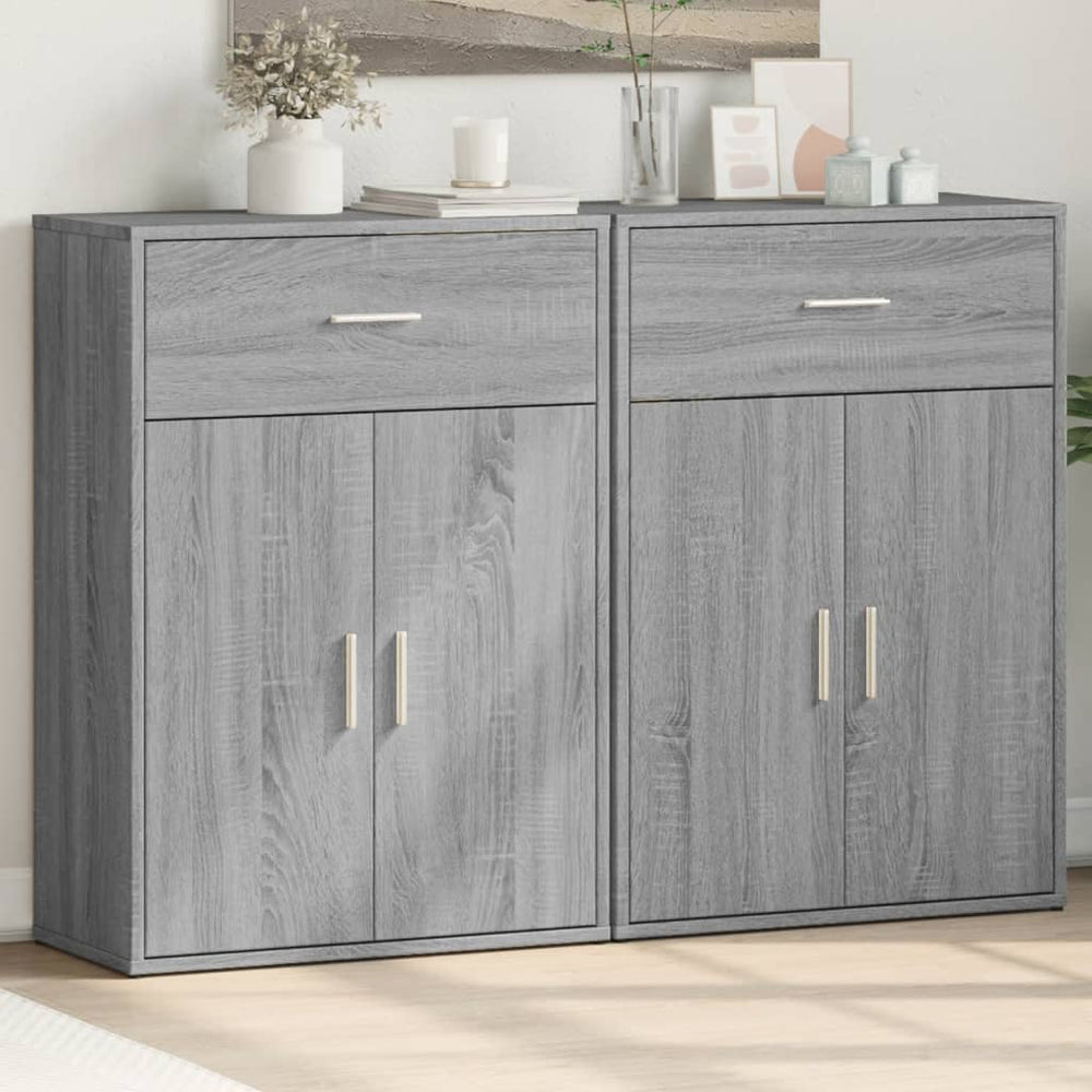 Sideboards 2er Set Grau Sonoma 60x30x84 cm