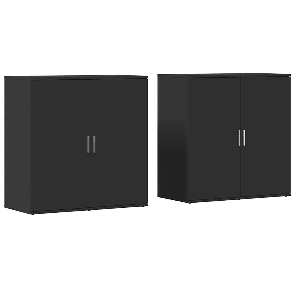 Schwarze Sideboards 2er-Set 79x80 cm