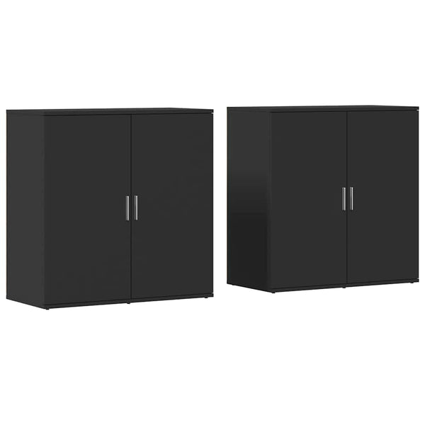 Schwarze Sideboards 2er-Set 79x80 cm