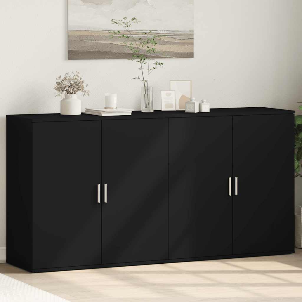 Schwarze Sideboards 2er-Set 79x80 cm