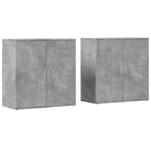 Betongraue Sideboards, 2er-Set, 79 cm