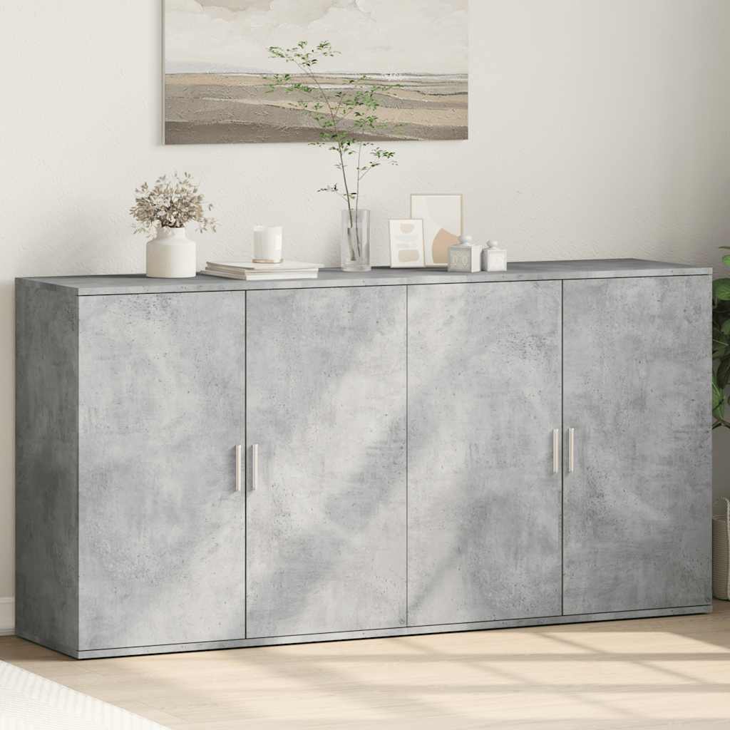 Betongraue Sideboards, 2er-Set, 79 cm