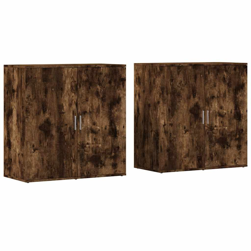 vidaXL Sideboards 2 pcs. Smoked Oak 79x38x80 cm Engineered Wood