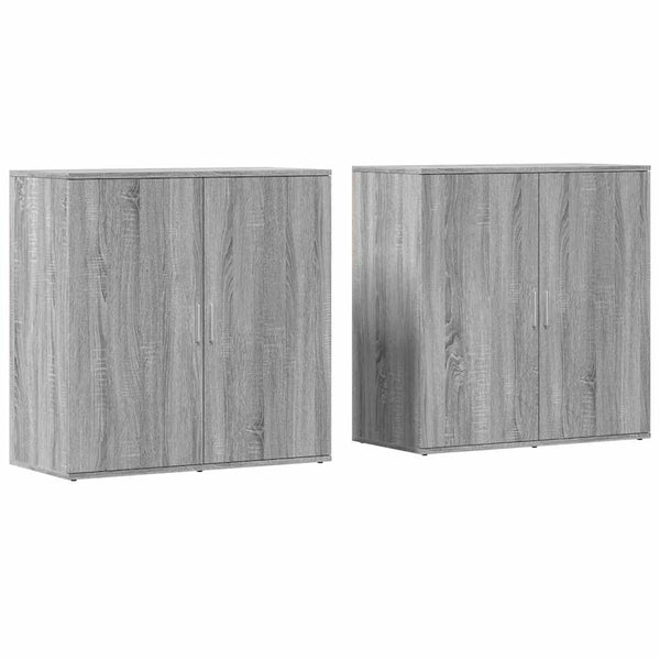 Sideboards 2er Set Grau Sonoma 79x38x80 cm