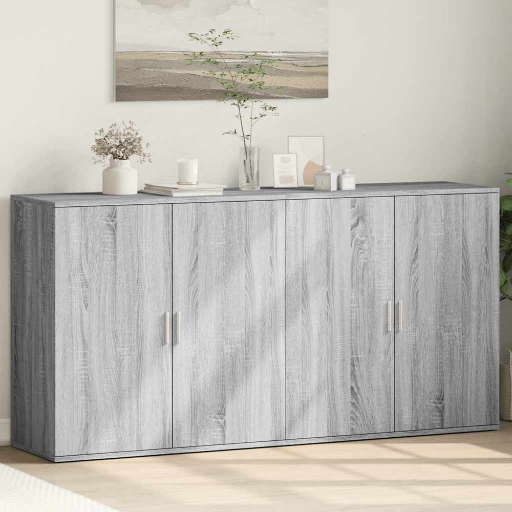 Sideboards 2er Set Grau Sonoma 79x38x80 cm