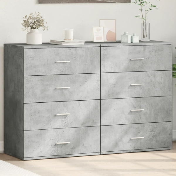 Betongraue Sideboards, 2er Set