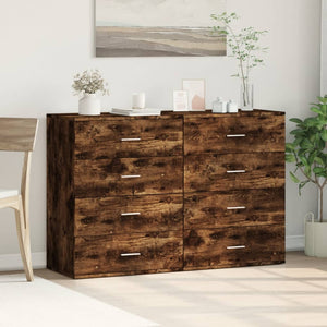 Sideboards 2er Set Räuchereiche 60x39x80cm