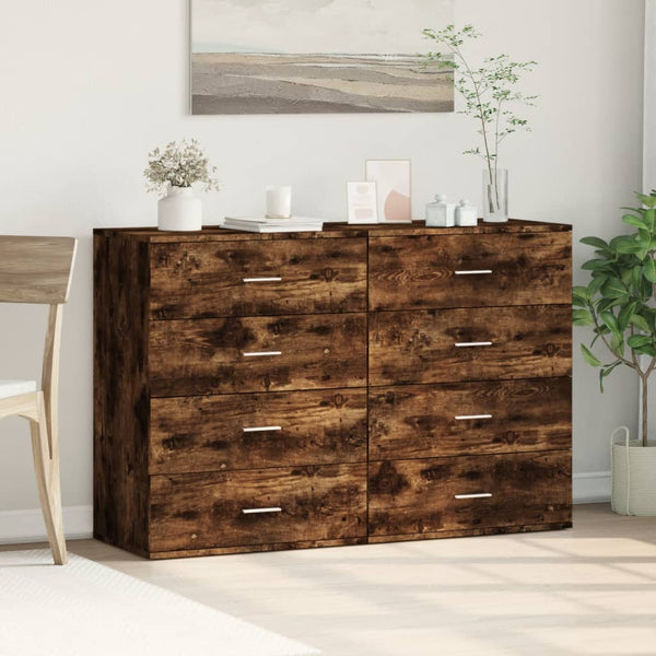 Sideboards 2er Set Räuchereiche 60x39x80cm
