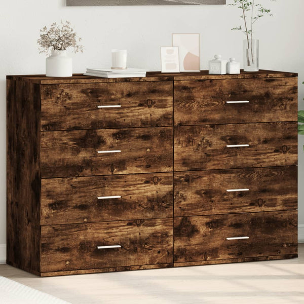 Sideboards 2er Set Räuchereiche 60x39x80cm